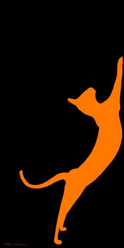 ORIENTAL Orange Oriental cat Showroom - Inkjet on plexi, limited editions, numbered and signed. Wildlife painting Art and decoration. Click to select an image, organise your own set, order from the painter on line
